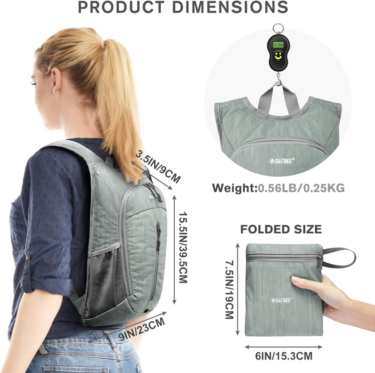 G4Free 10L Hiking Backpack Small Travel Hiking Daypack Lightweight Packable Backpack Casual Foldable Shoulder Bag
