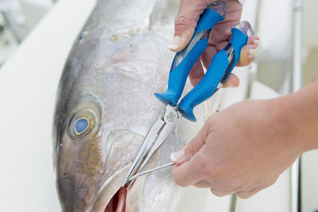 CUDA 8.75" Needle Nose Pliers | Durable Fishing Hooks Remover with Wire, Mono & Fluorocarbon Cutter - Saltwater & Freshwater Use
