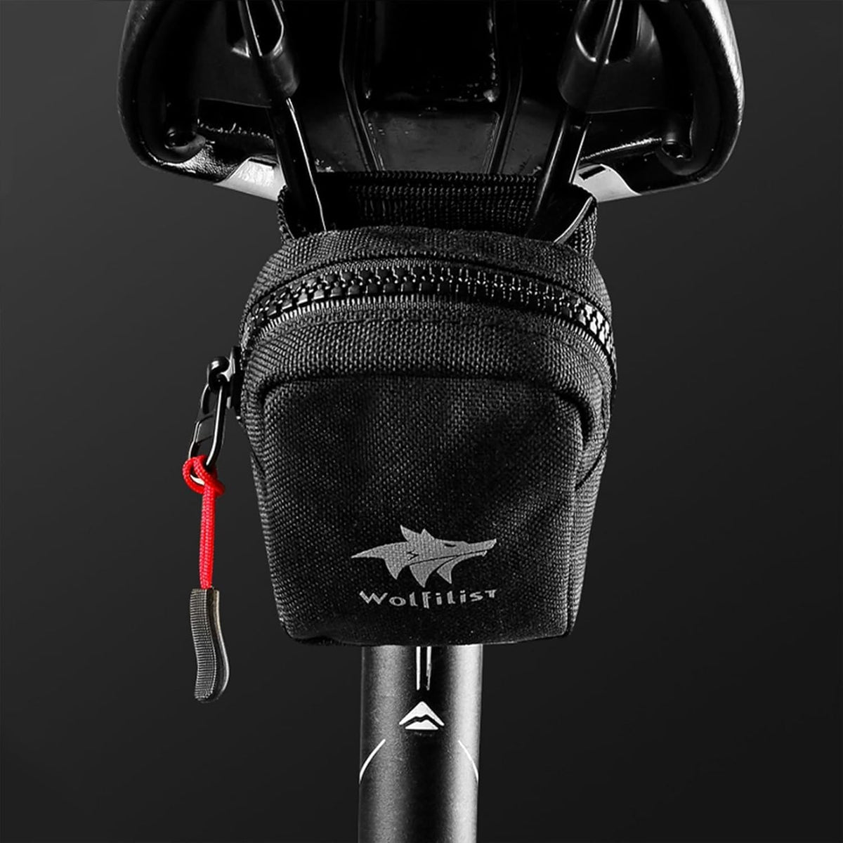 WOLFILIST Compact Bike Saddle Bag, Under Seat Bike Bag for Road & MTB