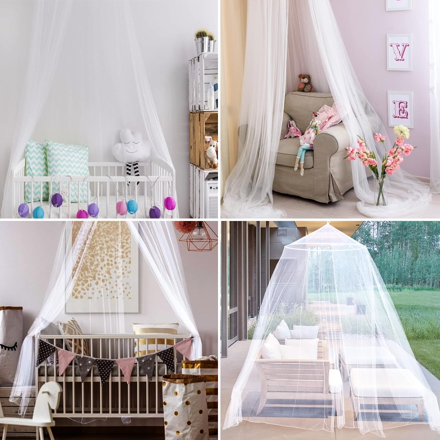 Mosquito Net Bed Canopy for Girls Dome Bed Curtains Tent Twin Queen Size