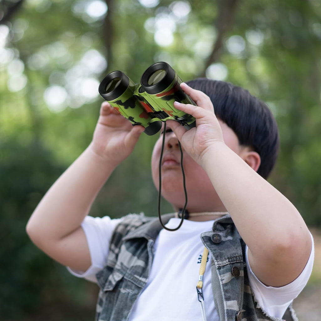 Deekin 16 Pack Kids Toy Binoculars with Neck String Party Favors,Camouflage