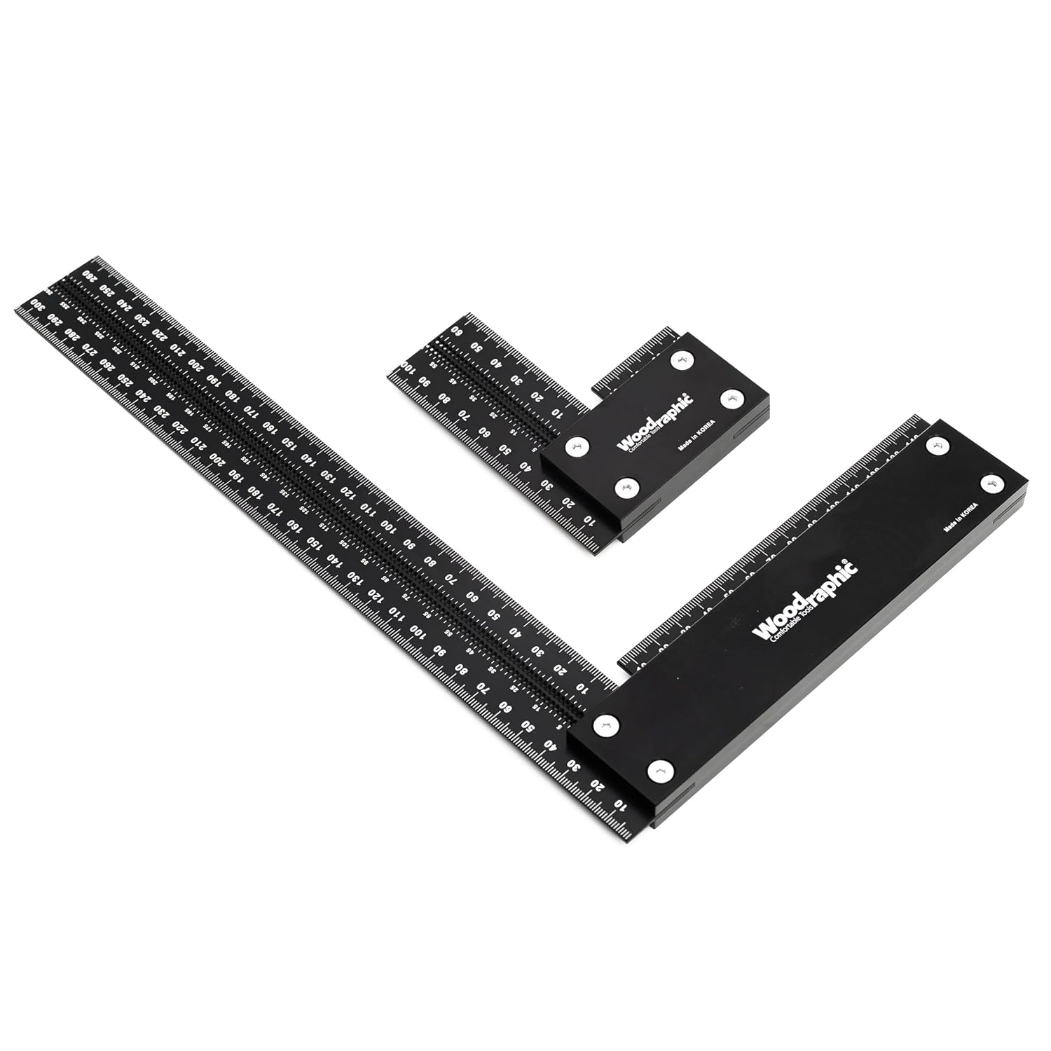 Large Woodworking Square MM Set 100 & 300 - Professional Framing Carpenter Tool | Aluminum Precision Machinist Ruler for Construction Layout Rafter Speed Triangle