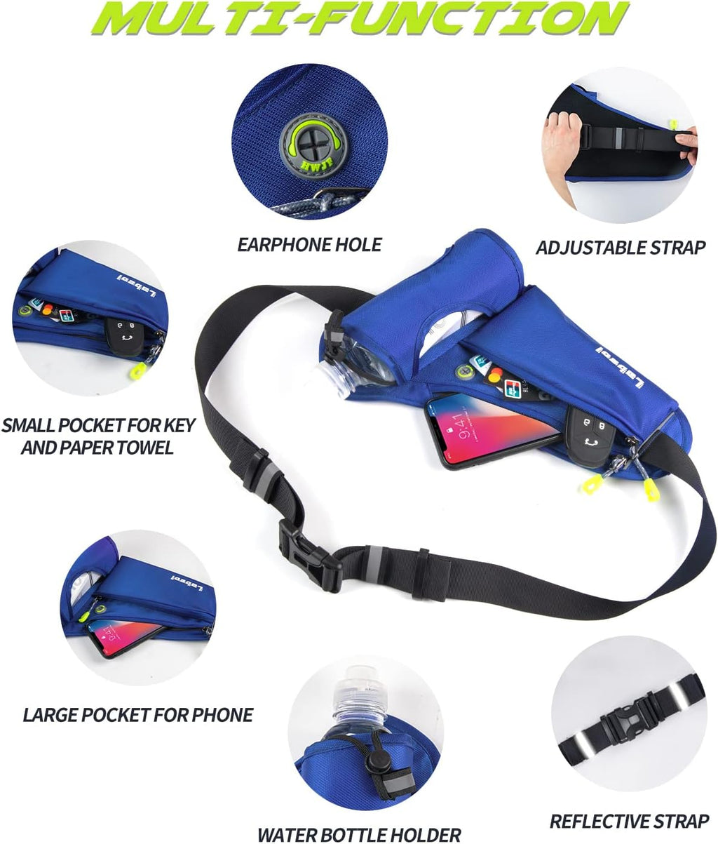 Labeol Running Belt, Waterproof Hydration Belt with Water Bottle Holder