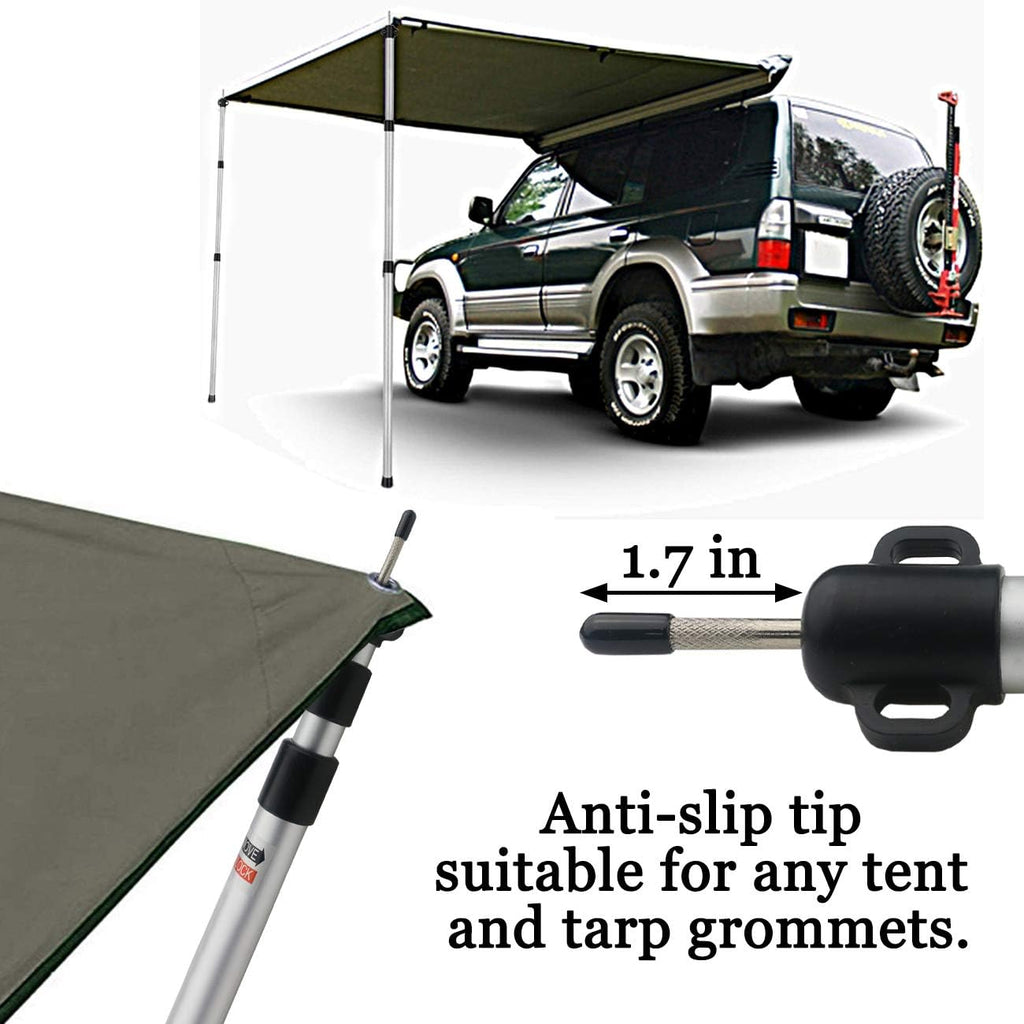 Sunnyglade 2 Pcs Adjustable Tarp Poles Telescoping Rods Aluminum Silver