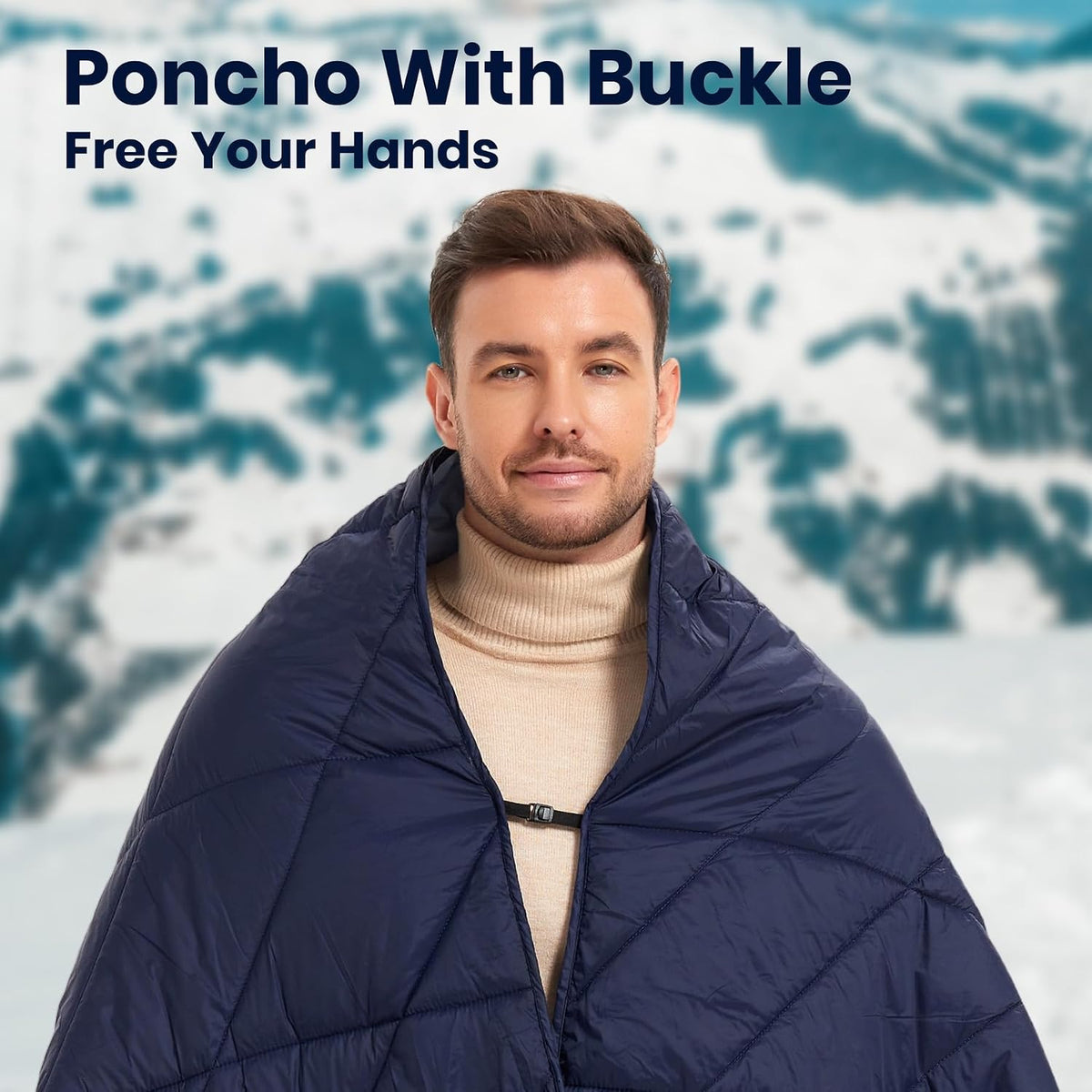 Ultralight Puffy Blanket, Outdoor Camping Blanket, Water-Resistant and Packable, Great for Camping, Stadium, Traveling, Backpacking, Picnic and Beach. 79"x55". Royal Blue
