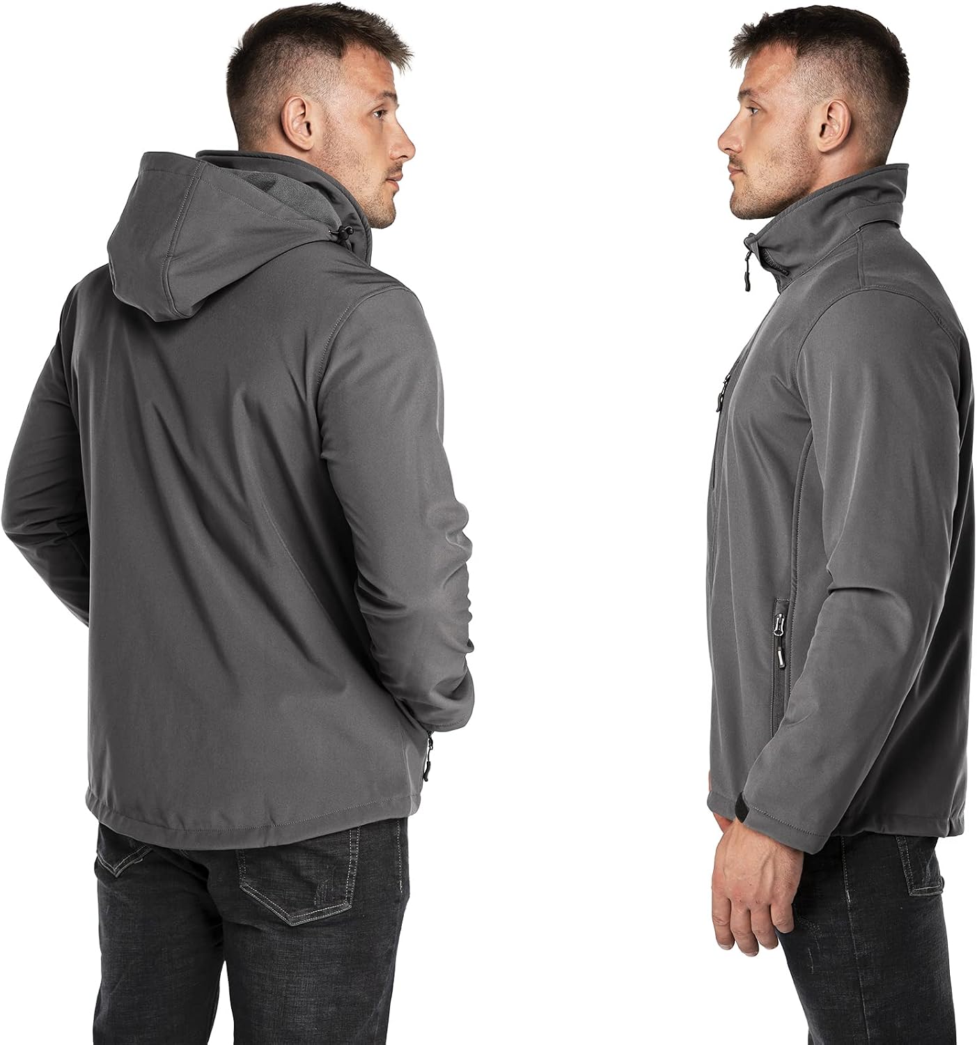 Outdoor Ventures Men's Softshell Jacket Waterproof Fleece Rain Shell Coat