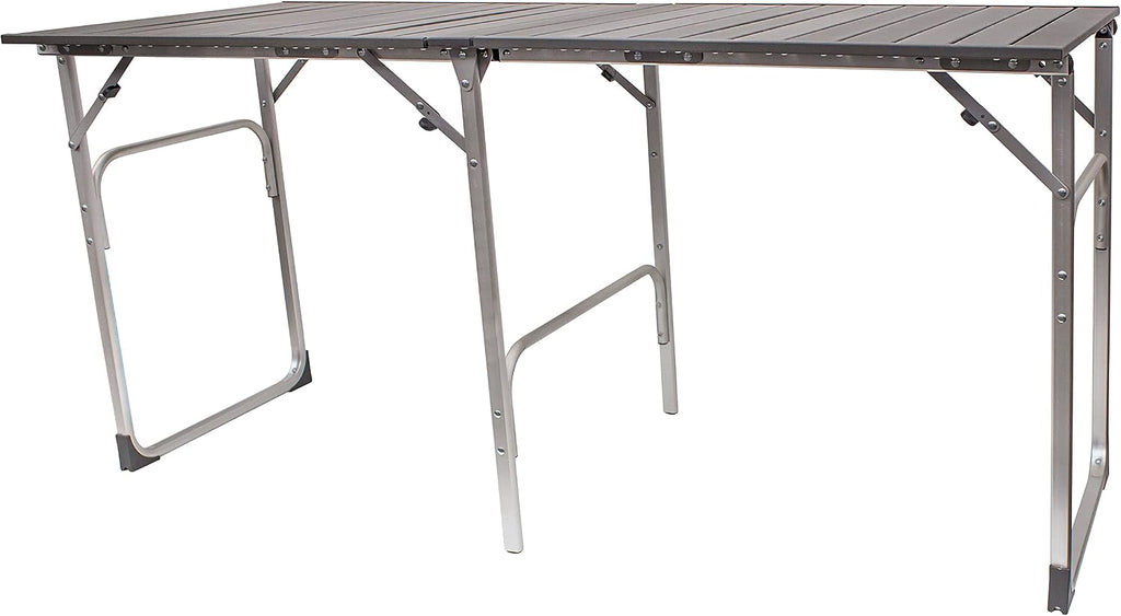 GCI OUTDOOR Slim-Fold Table | Portable Outdoor 4 Person Dining Table, Heat Resistant Aluminum Tabletop, Perfect for Barbecues, Camping, Picnics & Tailgating