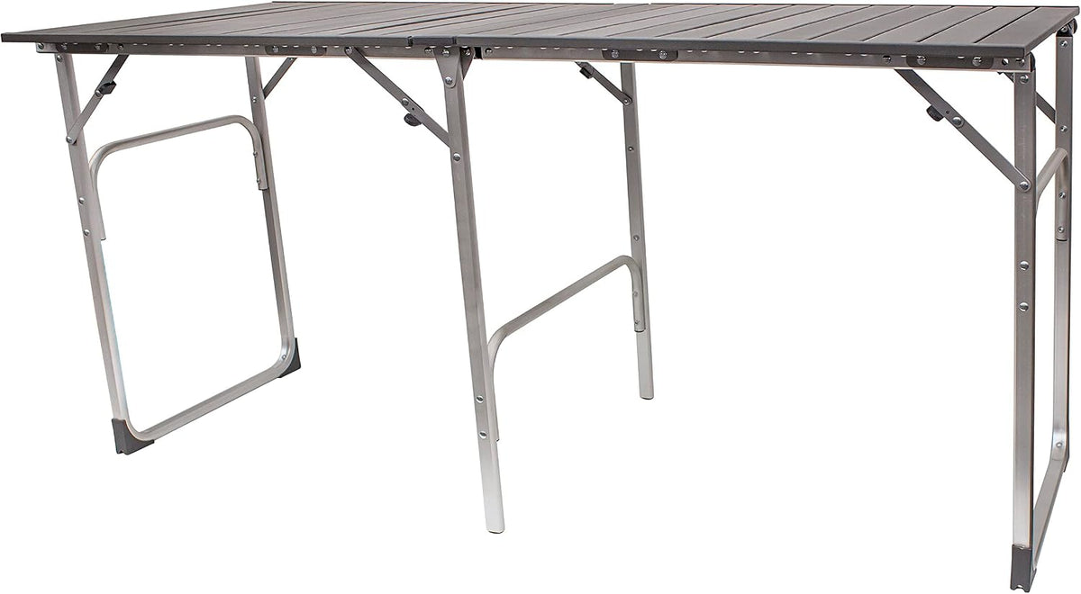 GCI OUTDOOR Slim-Fold Table | Portable Outdoor 4 Person Dining Table, Heat Resistant Aluminum Tabletop, Perfect for Barbecues, Camping, Picnics & Tailgating