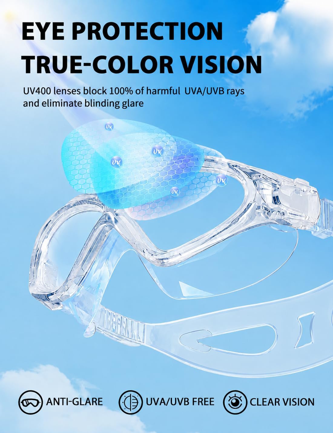 Adult Swim Goggles, Liquid Silicone Anti Fog Swimming Goggles for Men and Women with Anti-Fog/UV & 180° Clear View