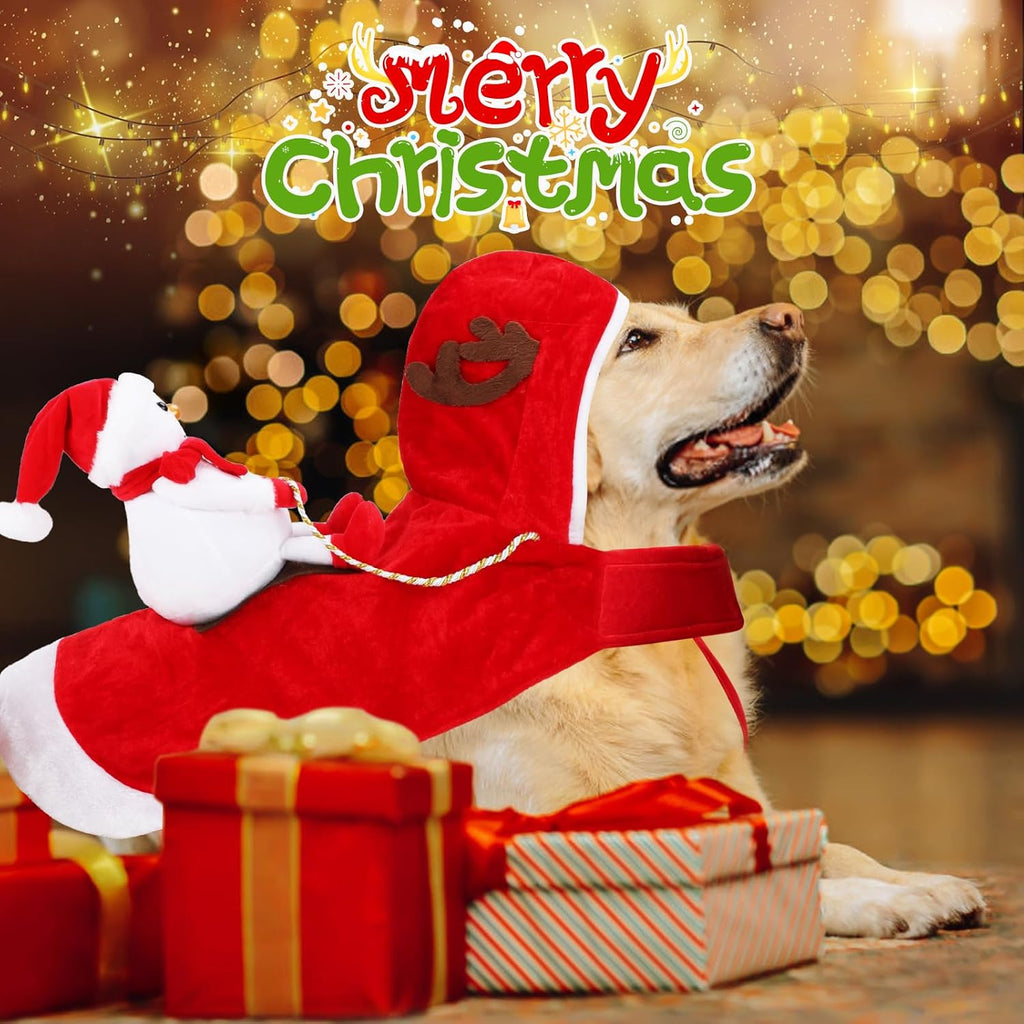 BWOGUE Santa Dog Costume, Dog Christmas Outfit, Santa Rider Costume, Size L