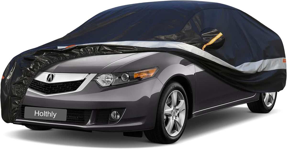 Sedan Car Cover Custom Fit Acura TSX 2009-2014, 100% Waterproof Breathable Outdoor Car Covers, Sun Rain Dust Snow Protection.