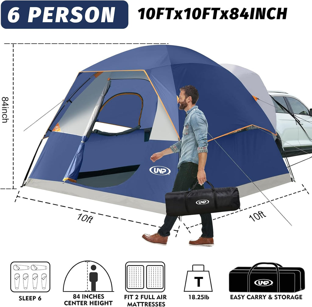 UNP SUV Dome Tent for Camping Outdoor 6 Person Car Camping Tent