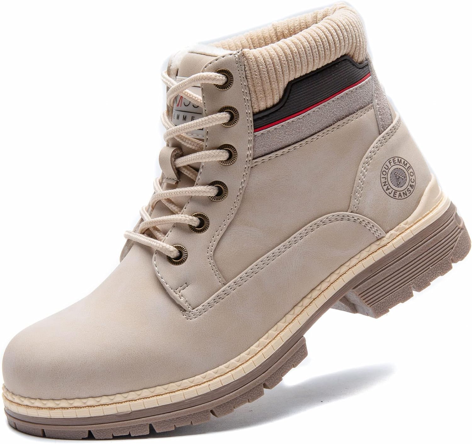 ANJOUFEMME Outdoor Hiking Boots for Women Waterproof - Womens Ankle Boots Lightweight Snow Winter Boots for Trekking Walking