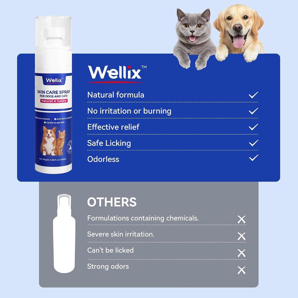 Wellix Hot Spot Treatment & Itch Relief Spray for Dogs & Cats - 3.38 fl oz