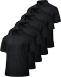 BOOJO 5 Pack Polo Shirts for Men - Quick Dry Moisture Wicking Performance Short Sleeve Mens Golf Shirts for Work Athletic
