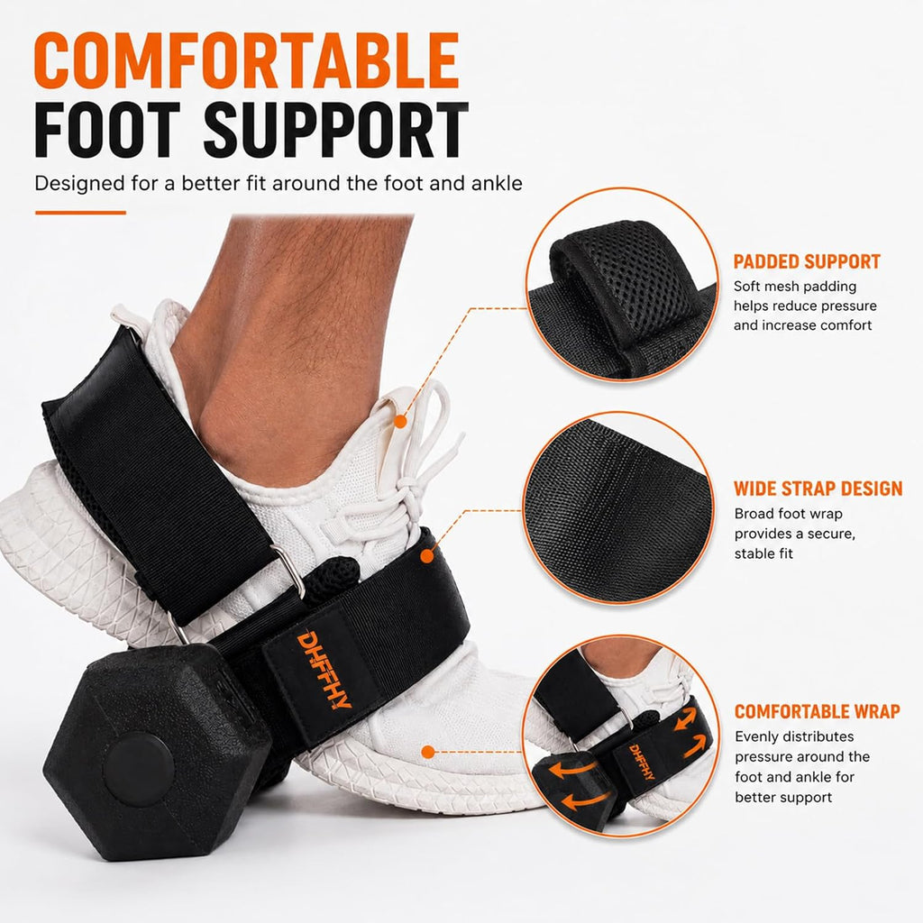 Monkey Foot Dumbbell Attachment for Glute Kickbacks & Leg Workouts, Adjustable Ankle/Foot Strap for Home Gym, Dumbbell Lifting Attachment for Hamstring Curls, Foot Weight Training Equipment