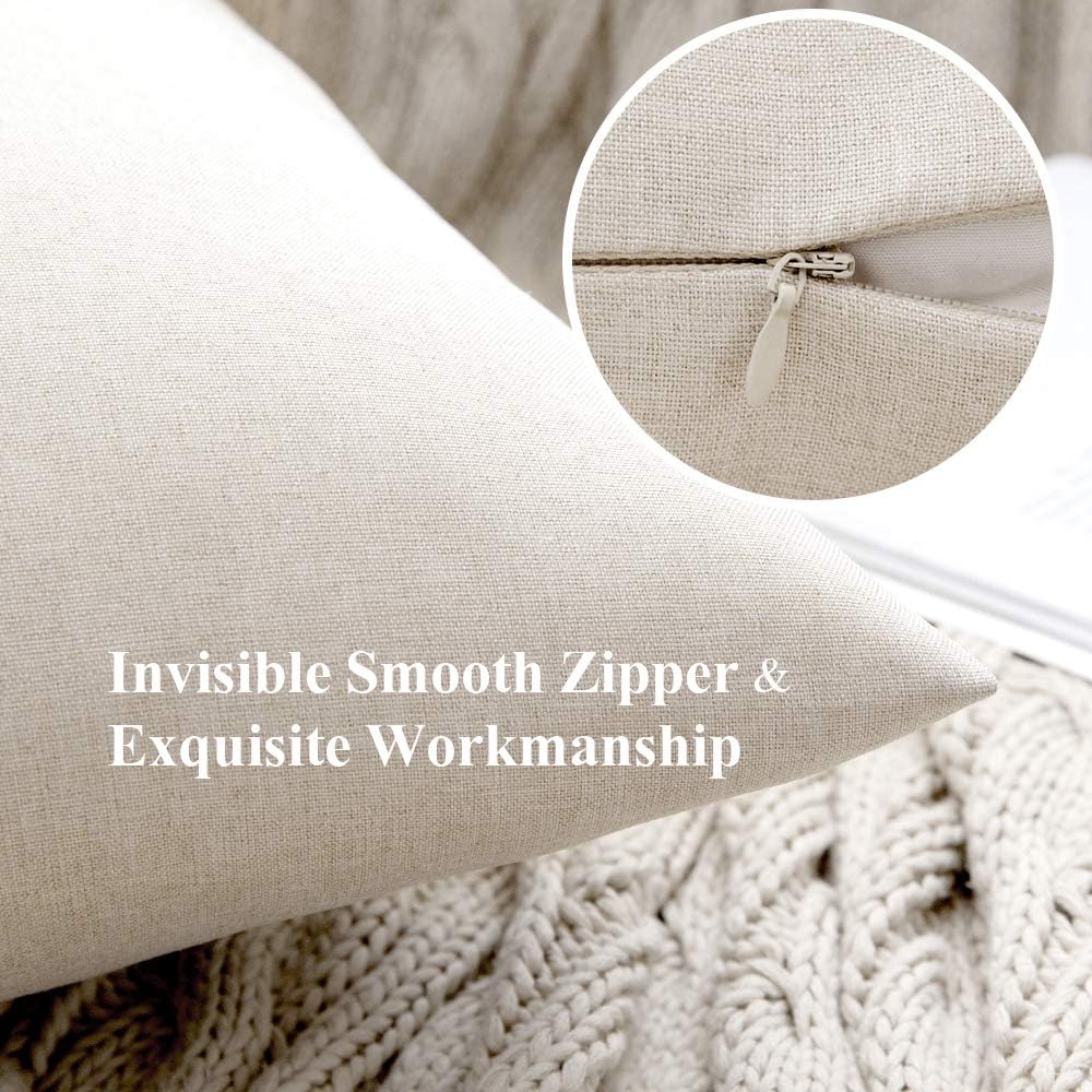 MIULEE Decorative Outdoor Pillow Covers Waterproof 18x18 Beige