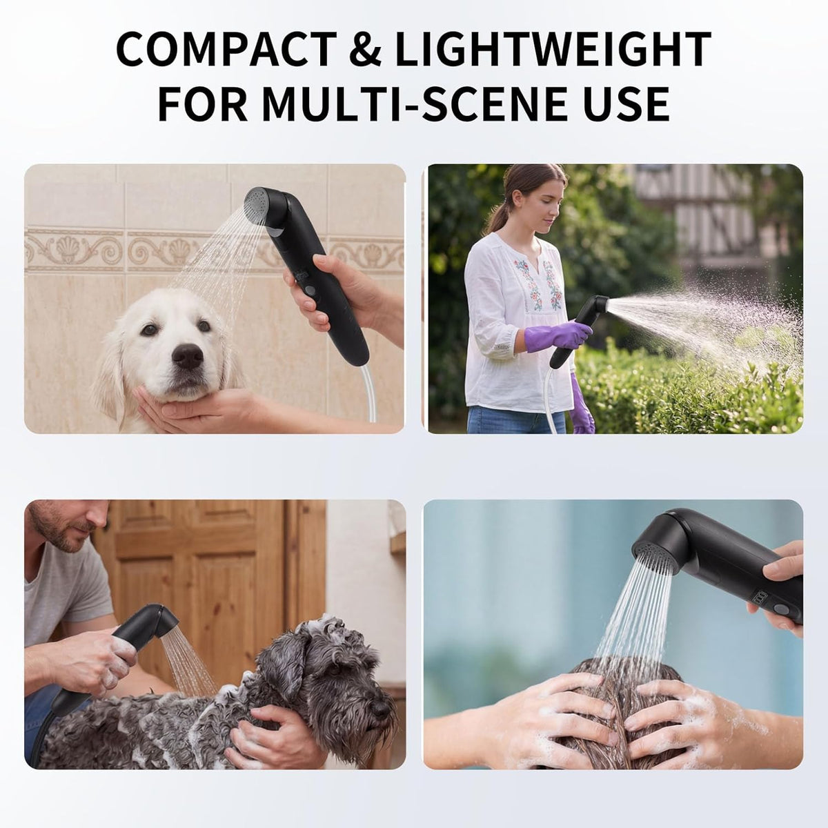 Portable Outdoor Shower, Handheld Electric Shower+8L Water Bag, IPX6 Waterproof, USB Charging, Compact and Lightweight, Suitable for Outdoor Camping, Beach Shower, Hiking, pet Bathroom