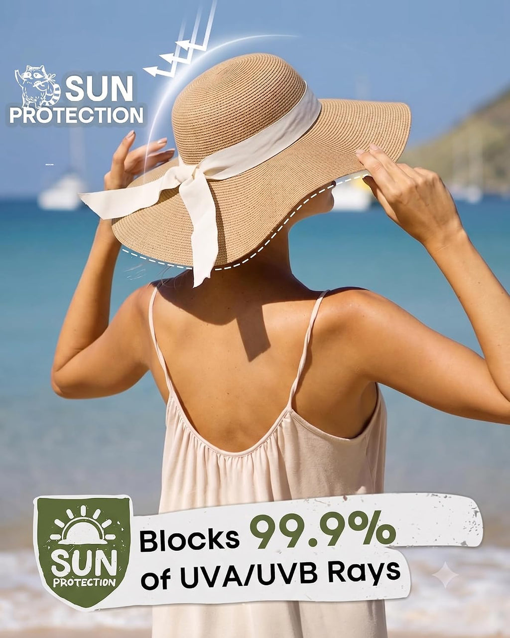 FURTALK Womens Sun Straw Hat Wide Brim Floppy Summer Beach Hats for Women