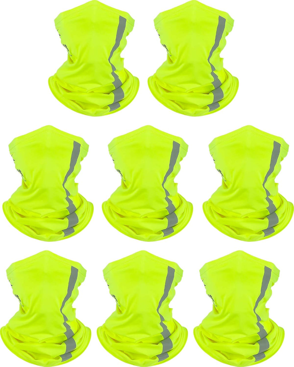 SATINIOR 8 Pack Reflective Neck Gaiters UV Protection Cooling Face Masks