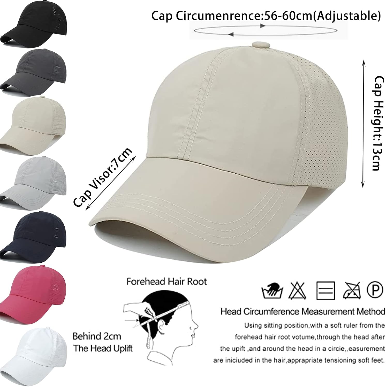 Womens Ponytail Hat Baseball Cap, Adjustable Criss Cross Baseball Cap High Bun Unisex Quick Drying Trucker Hats