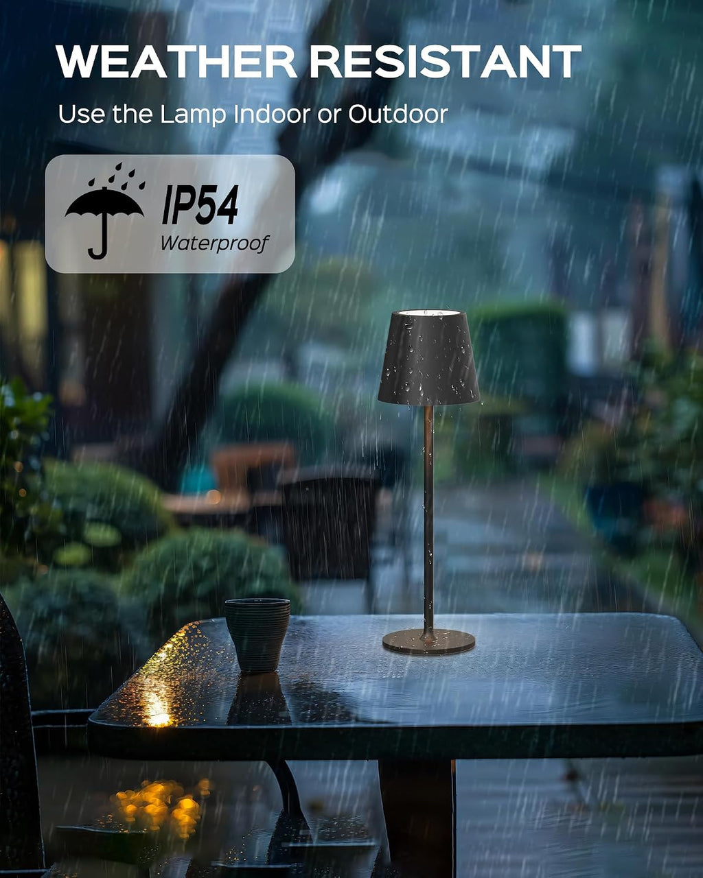 JACKYLED Cordless Table Lamps Rechargeable, 3 Height, 5000 Capacity