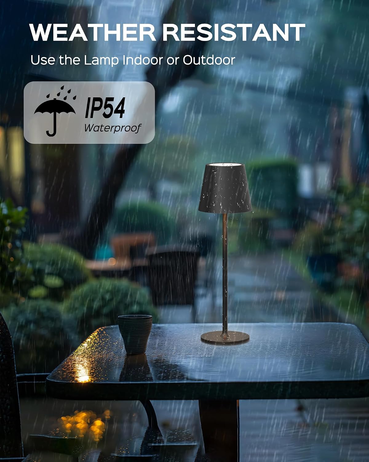 JACKYLED Cordless Table Lamps Rechargeable, 3 Height, 5000 Capacity