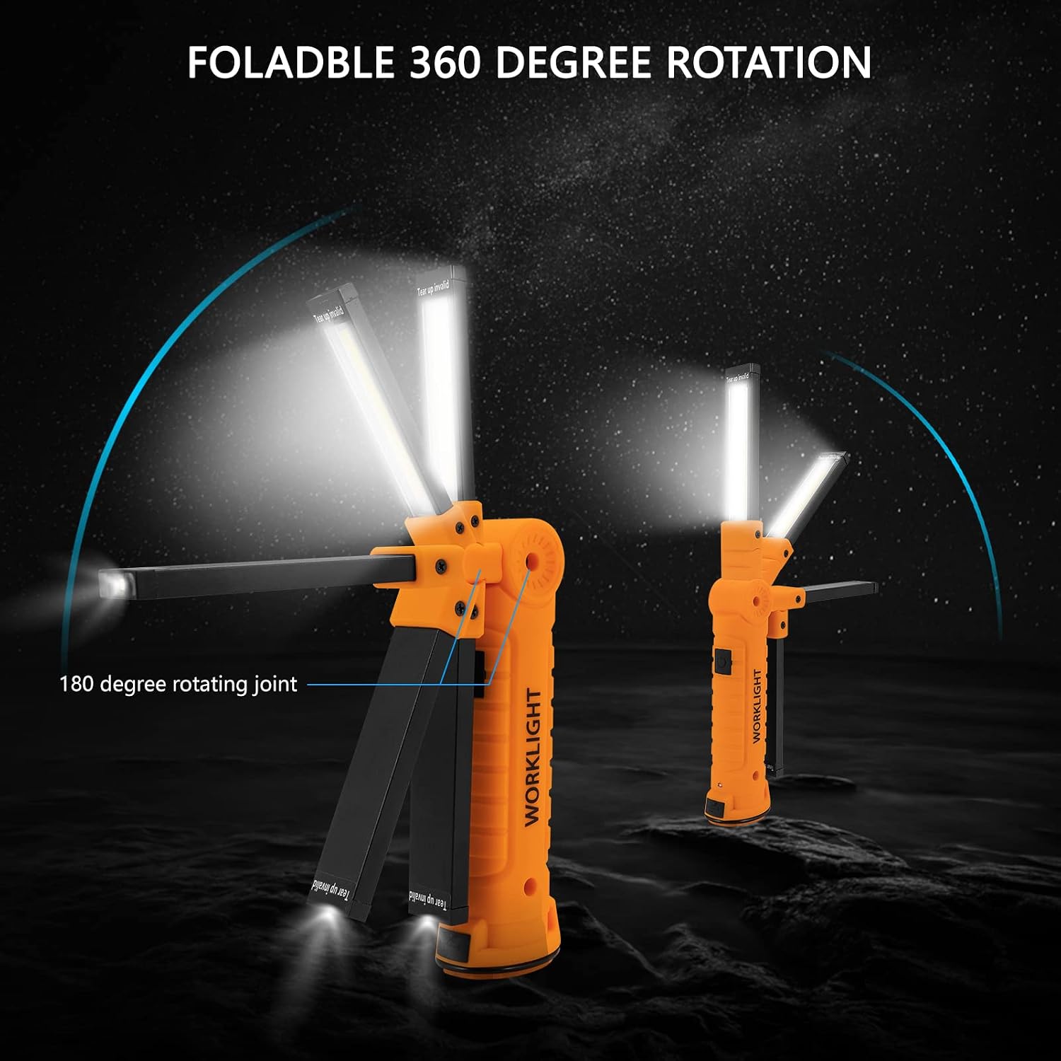 Lmaytech Tool Gifts for Men,Rechargeable LED Work Lights 2-Pack, Magnetic Base, Christmas Gifts for Him, Dad, Handyman - 5 Lighting Modes for Car Repair, Grill, Outdoor Use