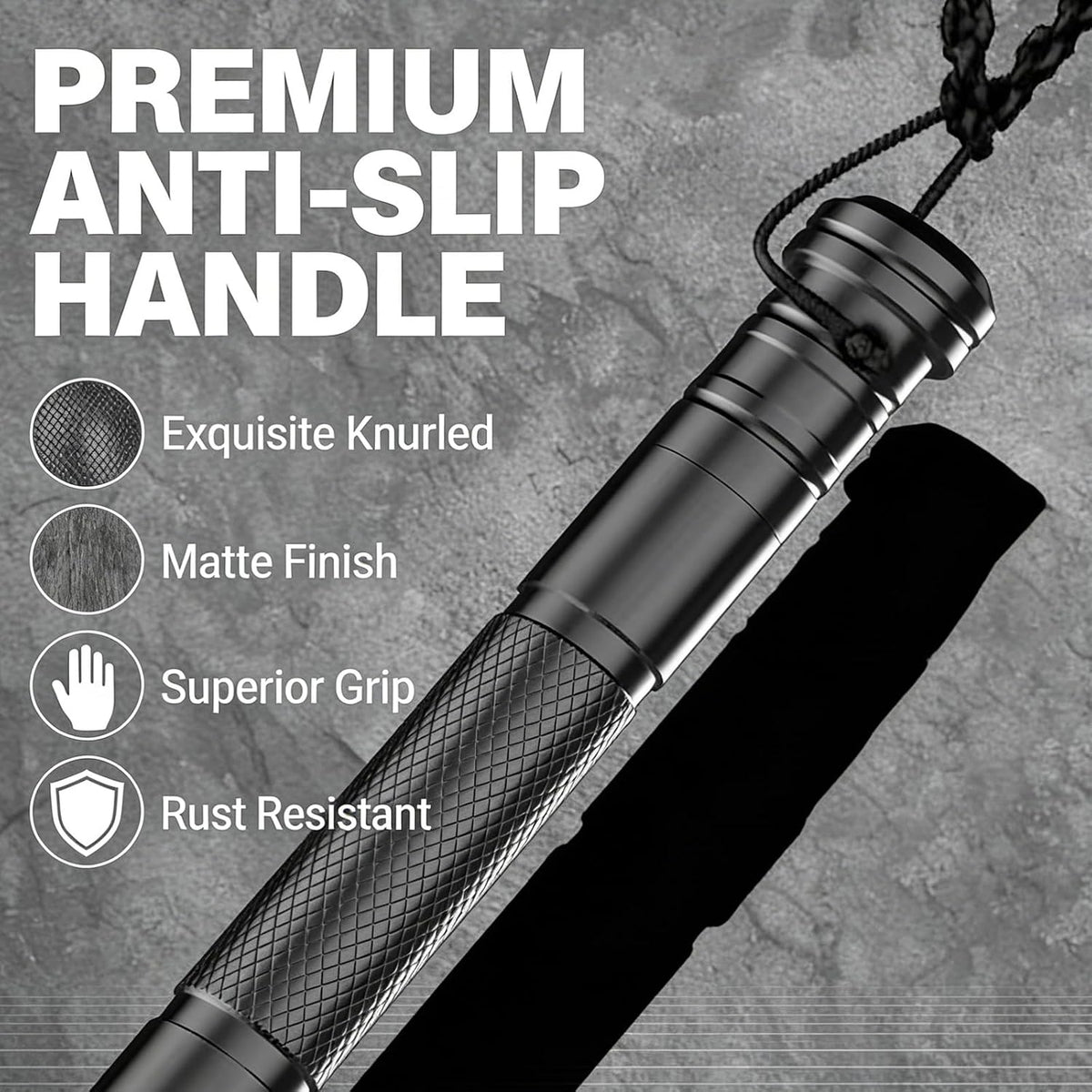 Trekking Pole Tactical Walking Stick,Survival Hiking Pole(7-Section)