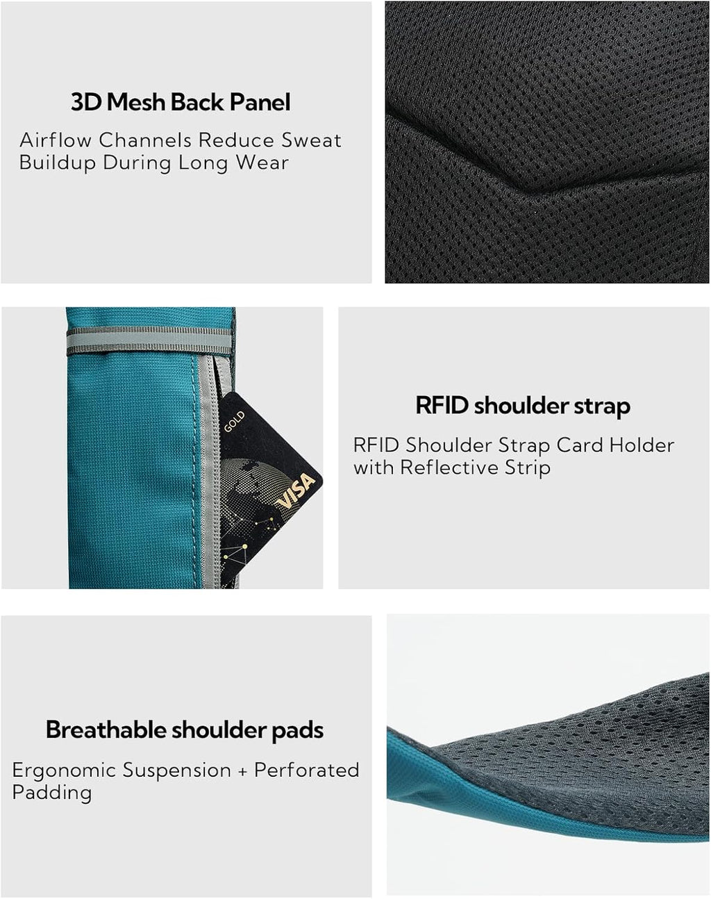 WATERFLY RFID Anti Theft Sling Bag: Small Crossbody Travel Hiking Daypacks