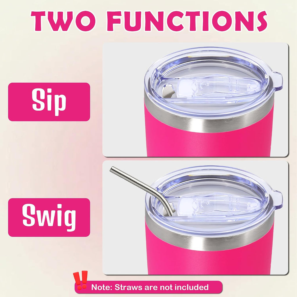 20oz Tumbler Stainless Steel Tumbler Coffee Tumbler with Lid Hot Pink, 4P