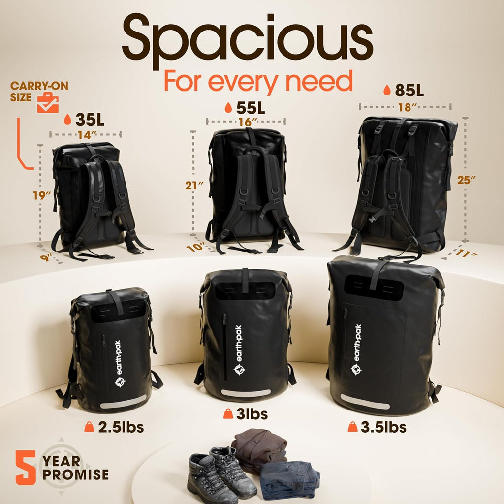 Waterproof Dry Bag Backpack 55L - Kayaking Boating Fishing Rafting Marine