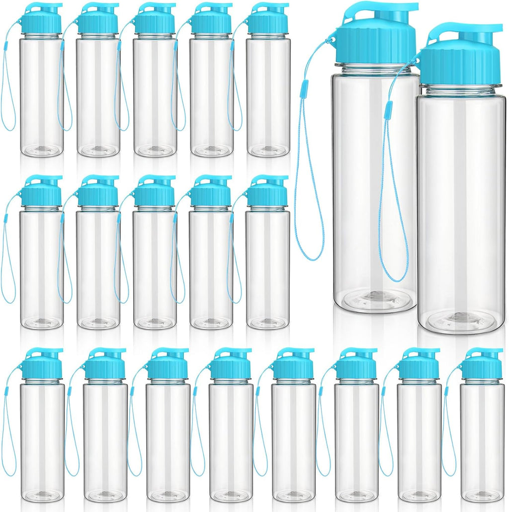 Mifoci 20 Pcs Plastic Water Bottles Bulk 17 oz, Sky Blue