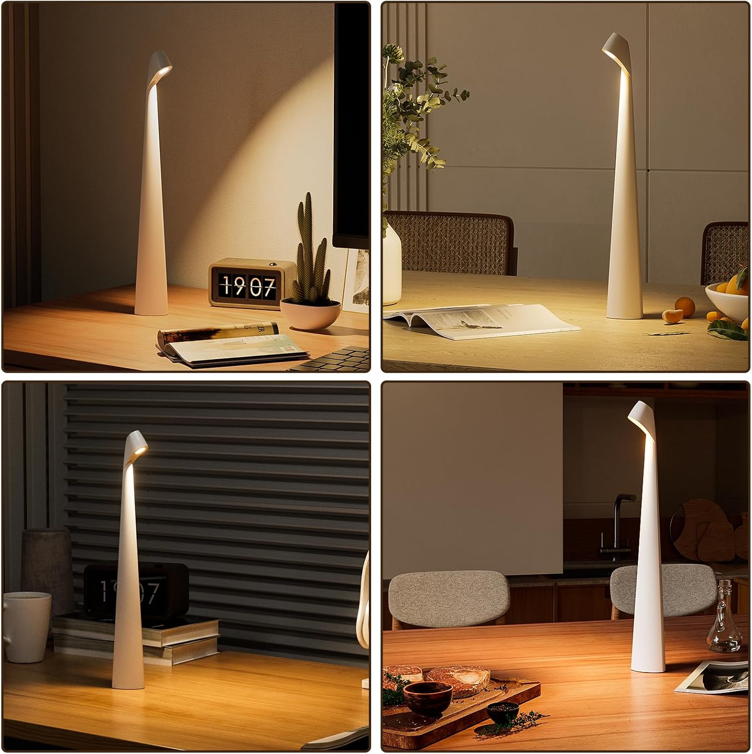 HAPYGI Cordless Rechargeable Reading Metal Table Lamp, 3-Level Brightness