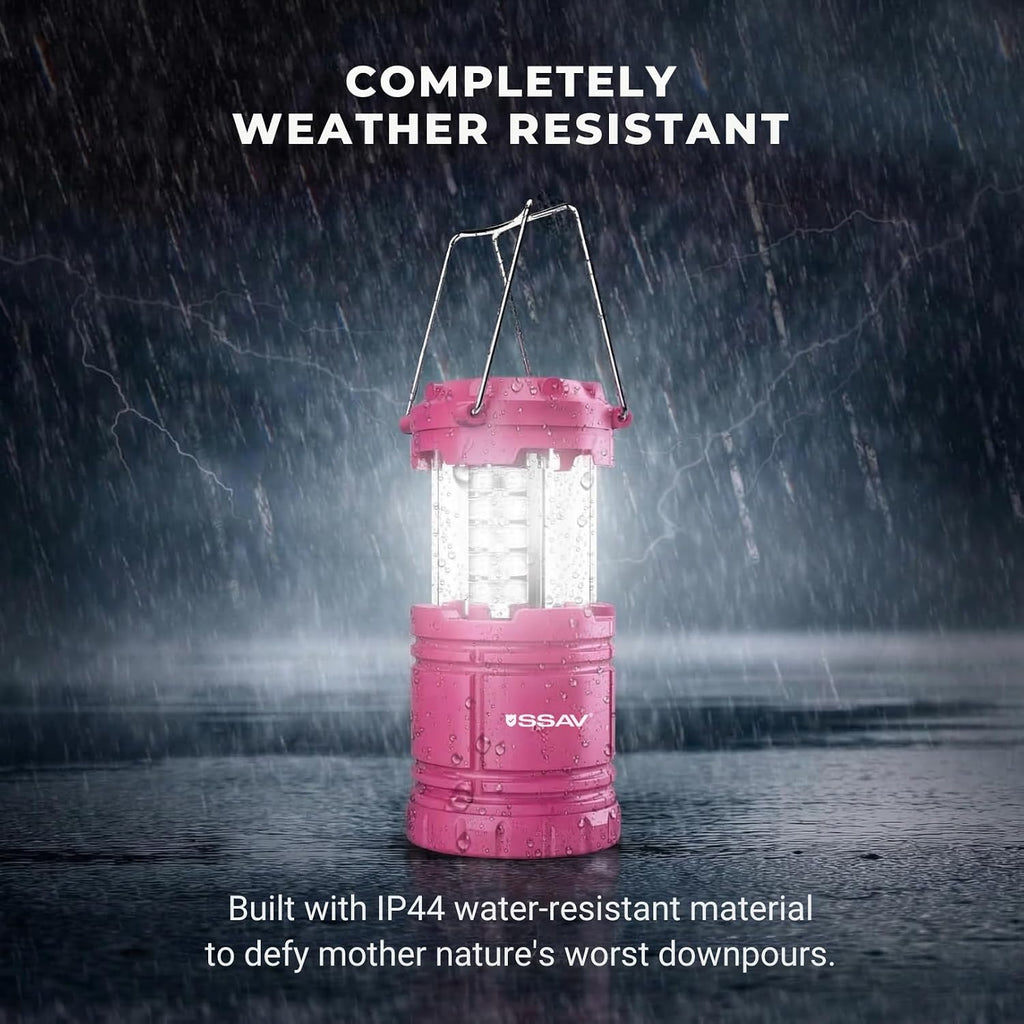 SSAV Battery Powered LED Lanterns (Batteries Included) (2 Pack Pink)