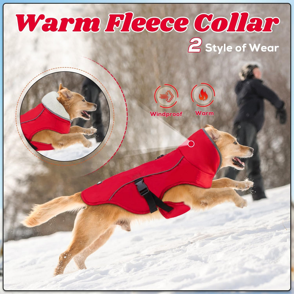 EMUST Dog Winter Coat, Waterproof Fleece Dog Jacket Winter for Small Dogs
