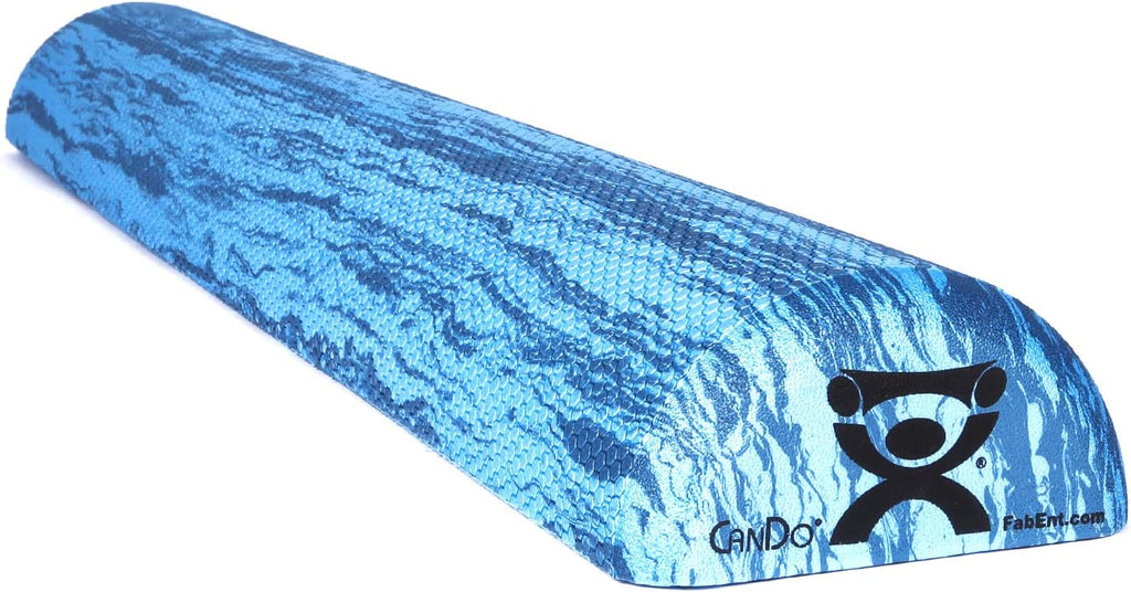 CanDo Premium Blue Marble EVA Foam Roller for Muscle Restoration, Massage Therapy, Sport Recovery and Physical Therapy 6" x 12" Half-Round