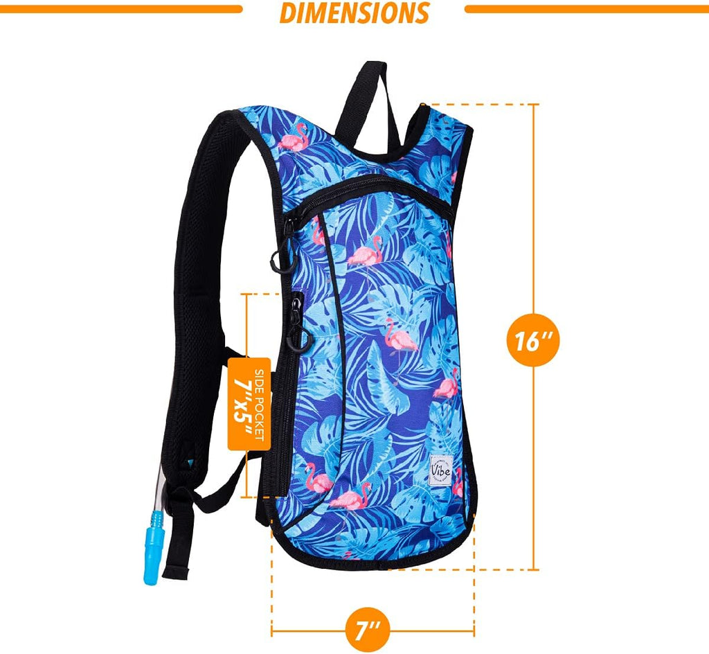 Vibe Festival Gear Rave Hydration Pack Backpack with 2L Water Bladder for Women Men – Festival Hydropack, Hydro Pack, Leak Proof, Lightweight – Teens, Party, Hiking, Running, Outdoor Sports