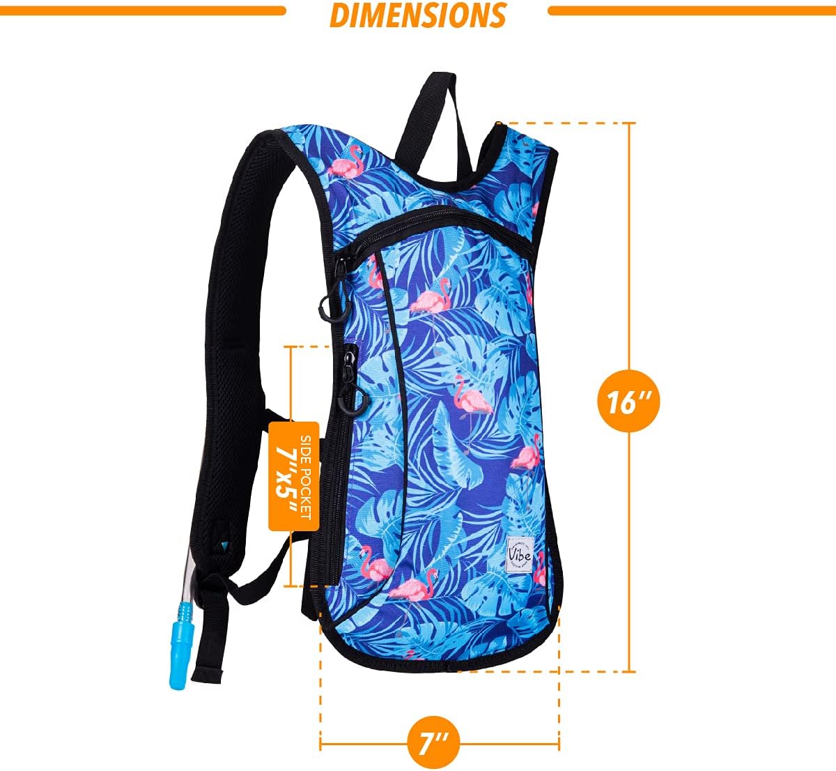 Vibe Festival Gear Rave Hydration Pack Backpack with 2L Water Bladder for Women Men – Festival Hydropack, Hydro Pack, Leak Proof, Lightweight – Teens, Party, Hiking, Running, Outdoor Sports