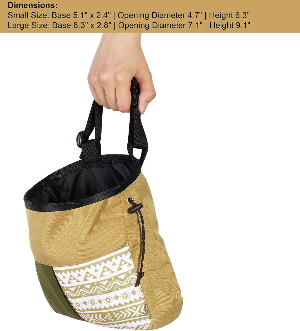 Climbing Chalk Bag, Large Capacity Rock Climbing Chalk Bag for Bouldering, Weightlifting, Gym, Disc Golf & Wall Climbing, Durable Bouldering Chalk Bucket