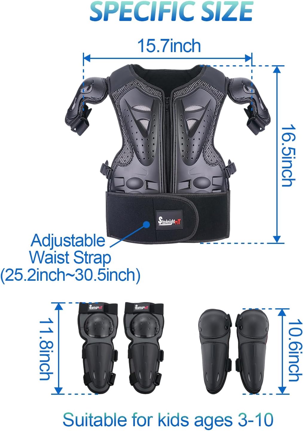 StarknightMT Kids Dirt Bike Armor Suit Chest Protector Ages 3-10