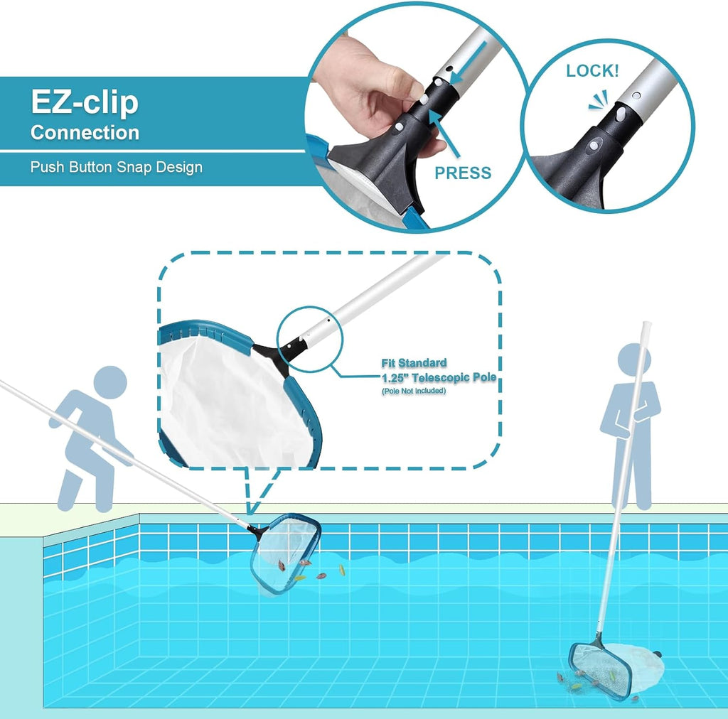 Pool Net - Professional 20" Swimming Pool Leaf Skimmer Rake (No Pole)
