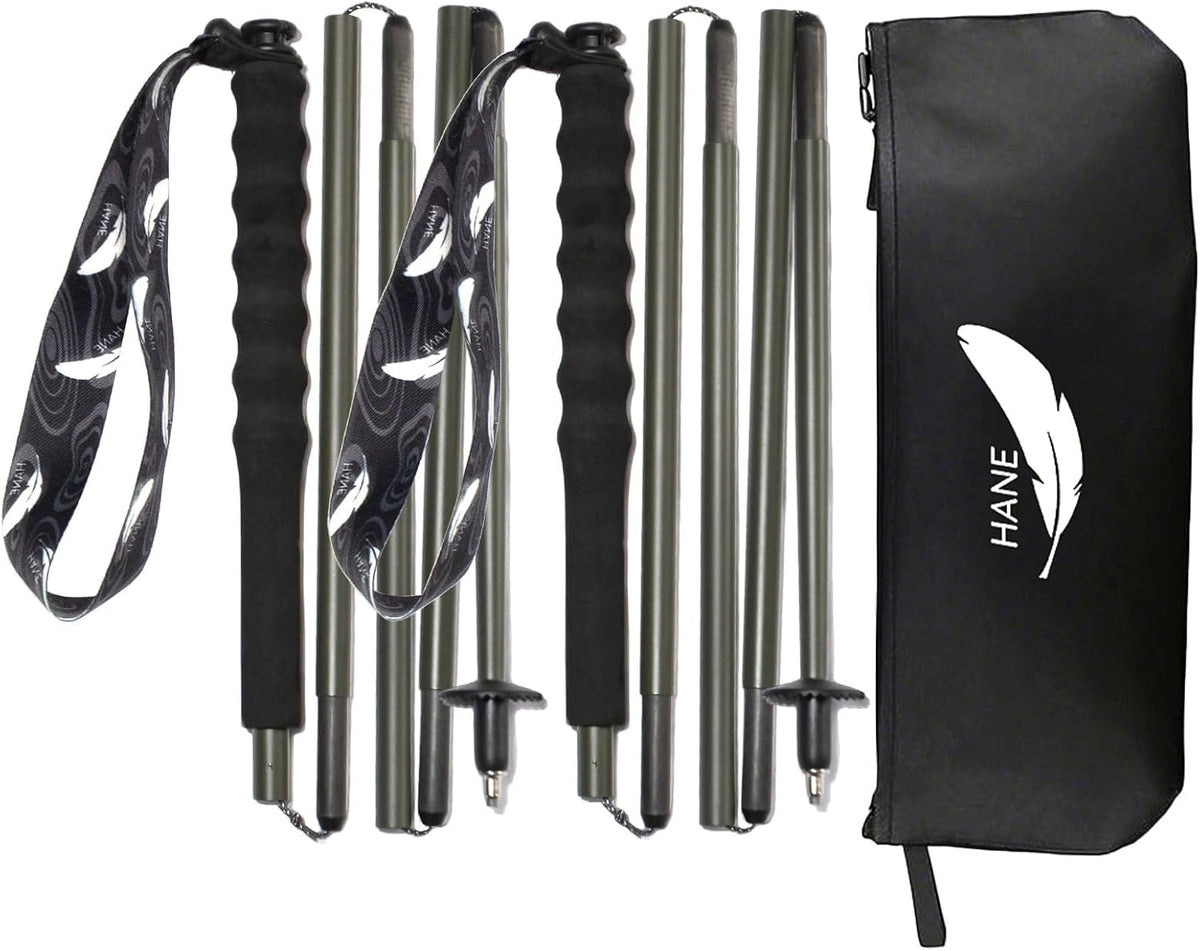 2pc High Strength 5-Section Foldable Carbon Fiber Trekking Poles - 115g/125g/130g, Compact Hiking Staff for Men & Women, Ideal for Hiking, Trekking, Mountaineering & Backpacking