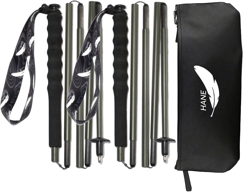 2pc High Strength 5-Section Foldable Carbon Fiber Trekking Poles - 115g/125g/130g, Compact Hiking Staff for Men & Women, Ideal for Hiking, Trekking, Mountaineering & Backpacking
