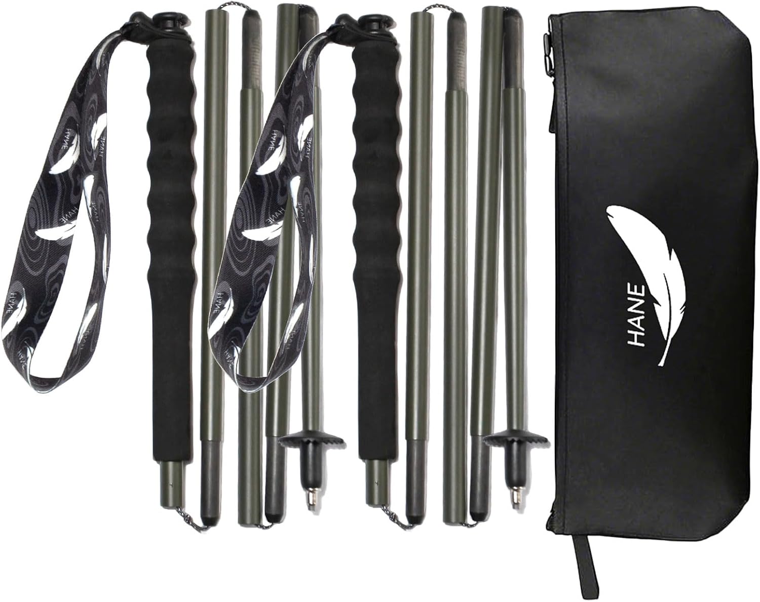 2pc High Strength 5-Section Foldable Carbon Fiber Trekking Poles - 115g/125g/130g, Compact Hiking Staff for Men & Women, Ideal for Hiking, Trekking, Mountaineering & Backpacking