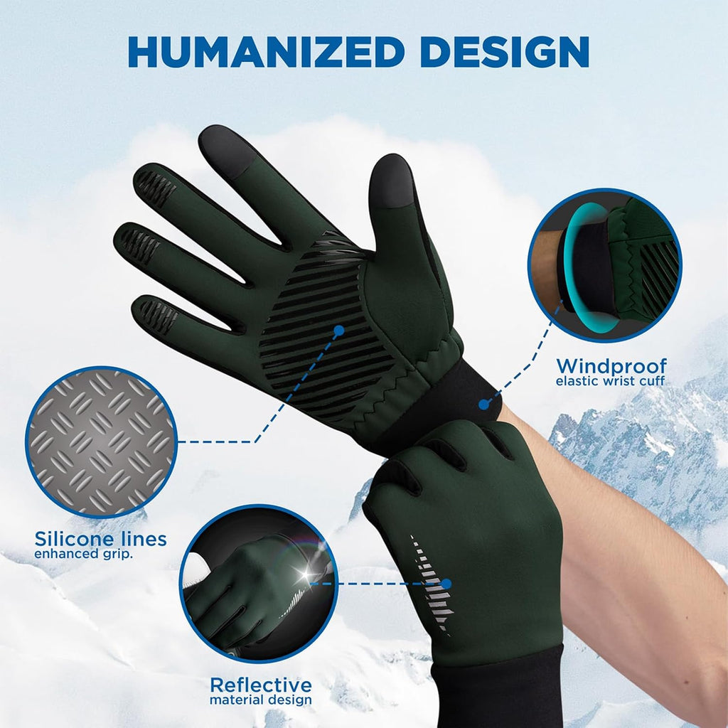 SIMARI Winter Gloves for Women Men - Cold Weather Thermal Touch Screen Ski Snow Glove Liners, Non-Slip Palm & Warm Fleece Lined, for Running Cycling Driving Hiking Walking Sports Outdoor Texting Work