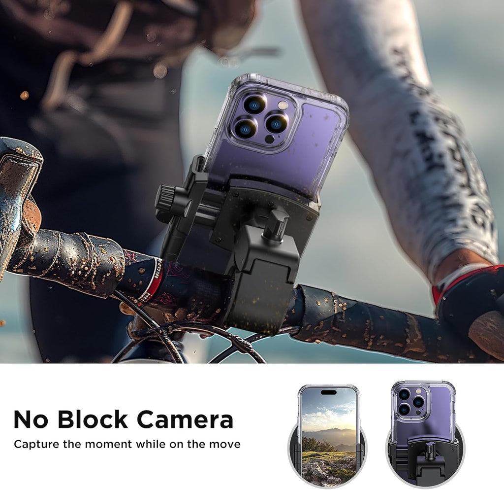 miracase Motorcycle Phone Mount, [Support Video Recording] Bike Phone Holder, [Quick Lock] Bicycle Phone Mount Handlebar Cell Phone Clamp for Scooter, Friendly Compatible with iPhone Samsung Red