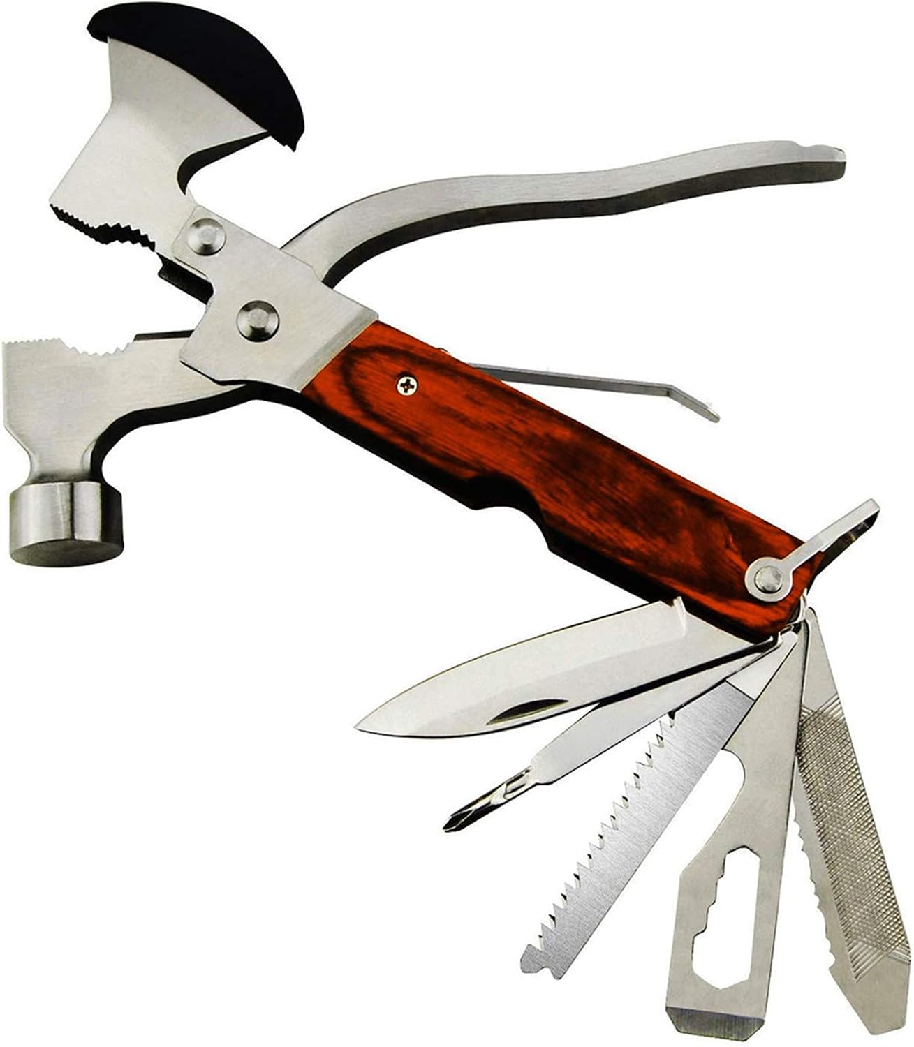 18-in-1 Multitool Camping Axe Hammer, Multi Tool with Plier, Knife