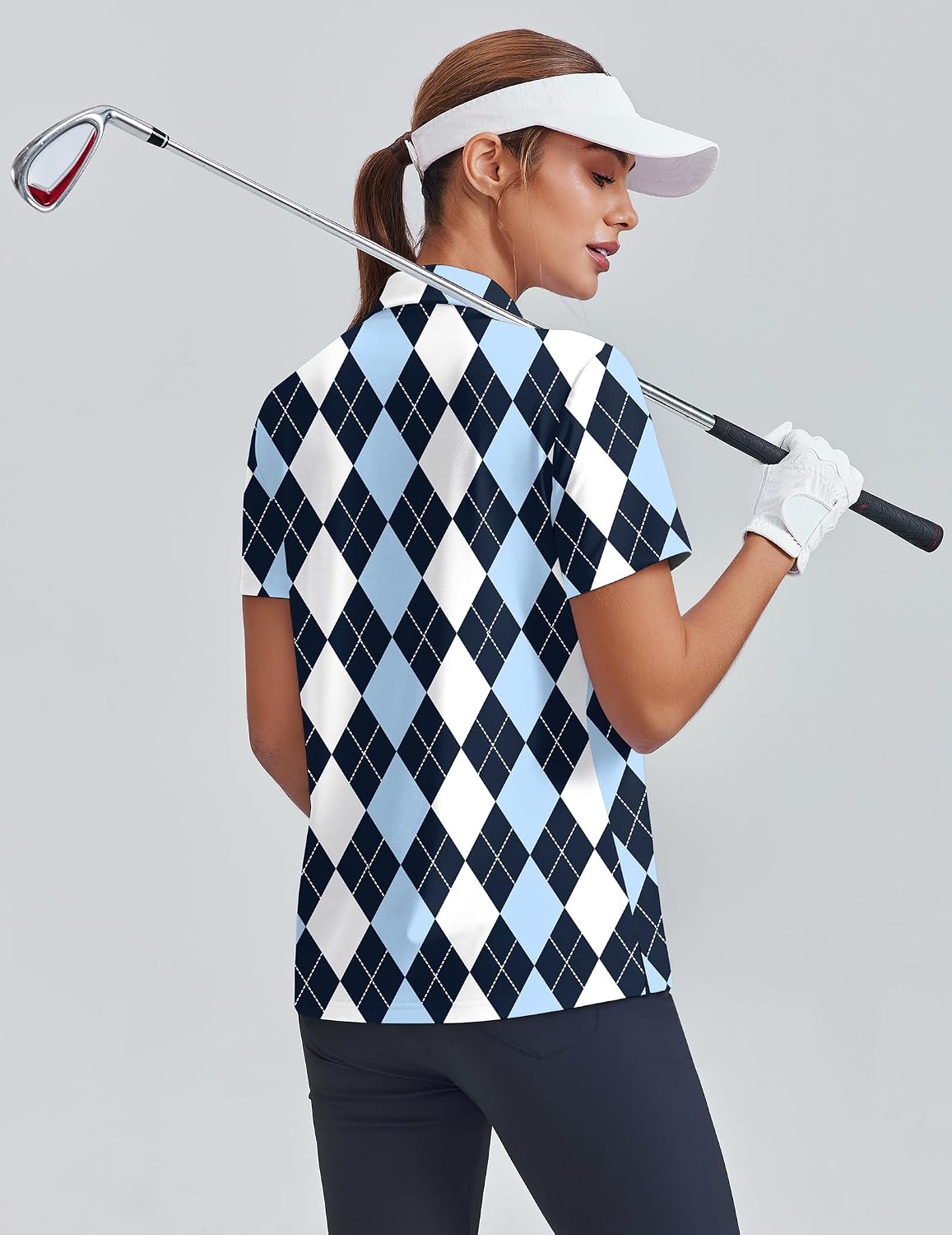 PINSPARK Womens Golf Shirt 4-Button UPF 50+ Quick Dry Collared Polo Shirts