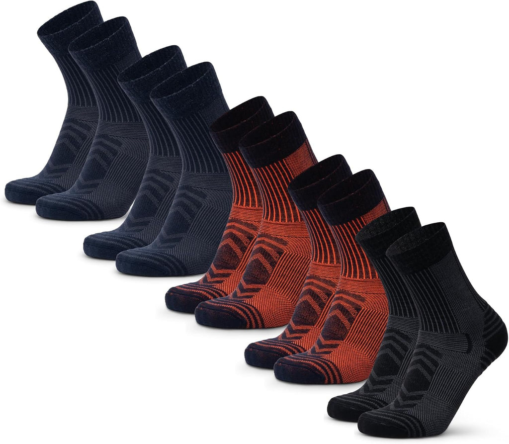 DANISH ENDURANCE Merino Wool Hiking Socks, Lightweight, 3 & 5-Pack